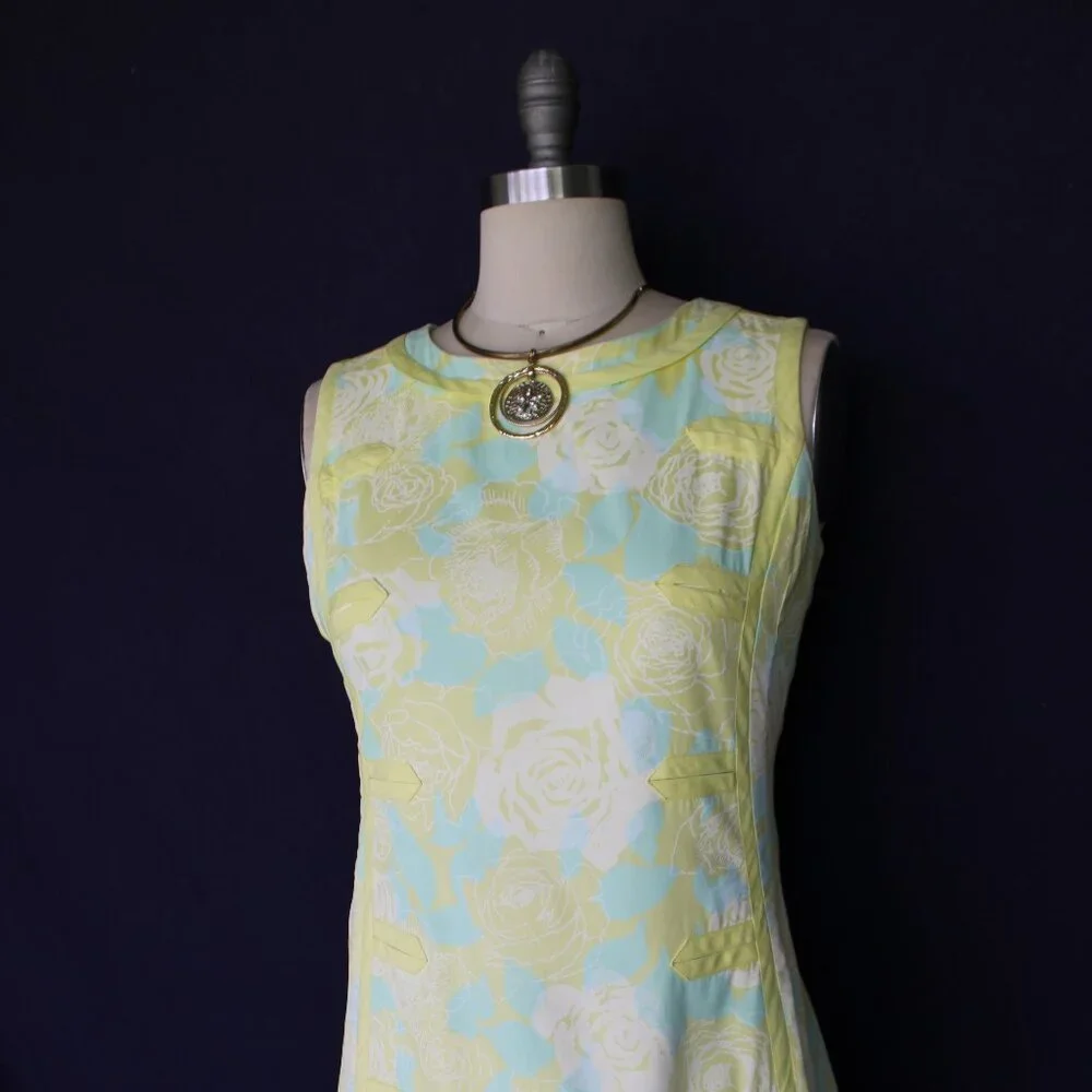 The Lilly Pulitzer vintage floral tunic mod 60s dress Jackie O scooter shift S - Picture 6 of 10